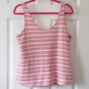 🔥3/$20 LC Tank Top Lauren Conrad Sz M Pink/Cream